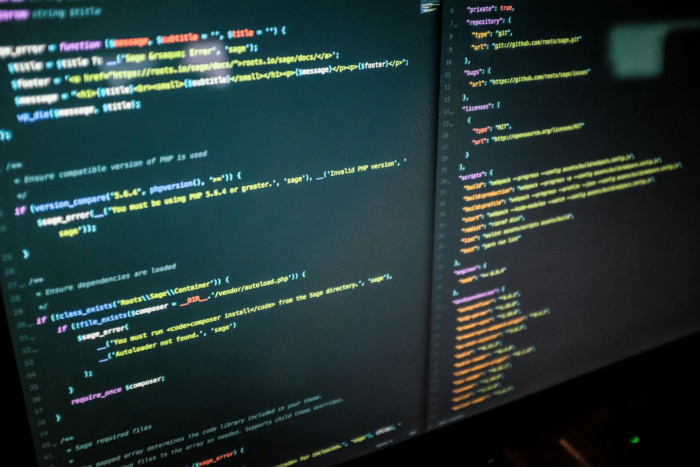 Computer screen displaying programming code.